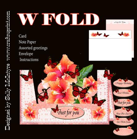 W Fold for All Occasions Orange Hibiscus