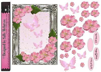 Butterflies and Roses Silver Oblong Frame