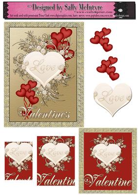 Be My Valentine Cream Gold and Red