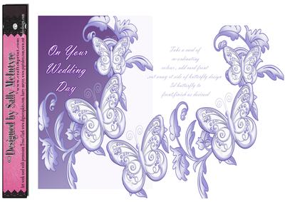 On Your Wedding Day Purple Butterflies Cut Away Card