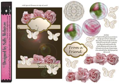 Spiral Flowers Handmade Vintage Brown and Pink Roses