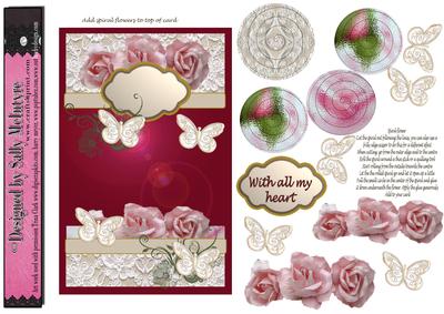 Spiral Flowers Handmade Vintage Deep Pink and Pink Roses