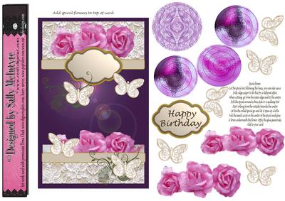 Spiral Flowers Handmade Vintage Deep Purple