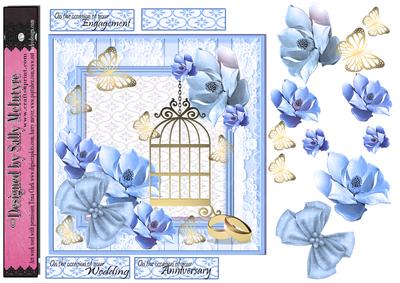 Formal Blue 3D Wedding,engagement or Anniversary