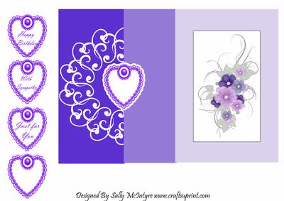 Foldback Card Happy Birthday Just for You with Sympathy and Blank for Your Own Greeting