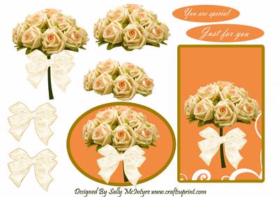 Beautiful Bunch of Apricot Roses You Are Special Just for You