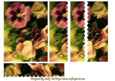 Watercolour Pansy Side Stacker Autumn Tones