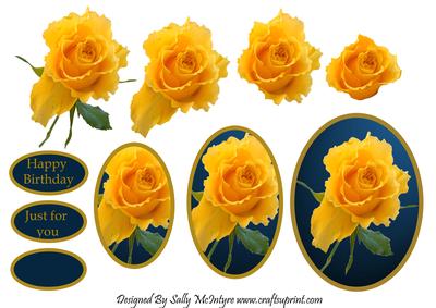 Yellow Rose of Texas Happy Birthday Just for You and Blank for Your Own Greeting