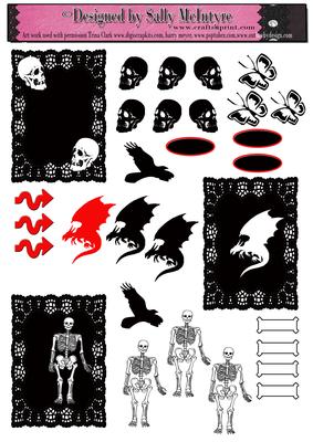 Atc Black and Red Gothic Micro Cards or Atc's