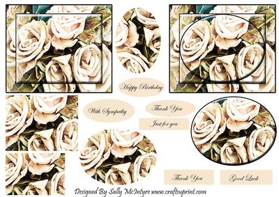 With Sympathy Happy Birthday Good Luck Just for You Thank You Beautiful Antique Roses