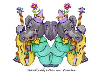Musical Elephant Shaped Card