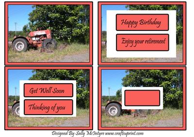 Tractor at the Farm Tractor Assorted Greetings