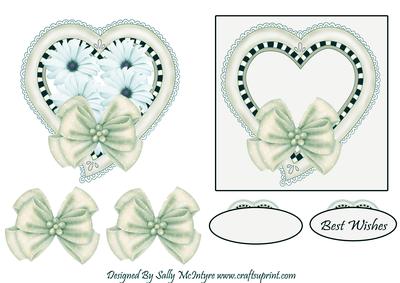 Pink and Mauve Sweet and Pretty 2 Card Toppers with 3D Bows Makes a Beautiful Card
