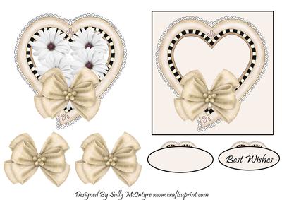 Apricot Sweet and Pretty 2 Card Toppers with 3D Bows Makes a Beautiful Card