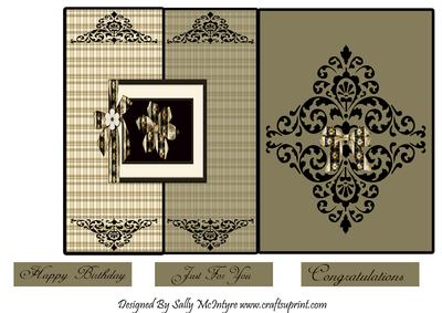 Elegant Foldback Happy Birthday Congratulations and Just for You