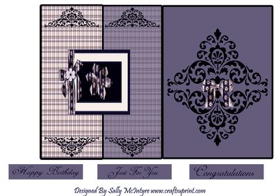 Purple Elegant Foldback Happy Birthday Congratulations and Just for You