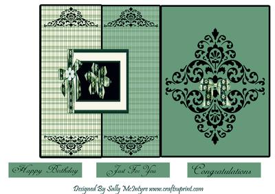 Pure Green Elegant Foldback Happy Birthday Congratulations and Just for You