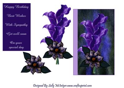 Purple Lilies Happy Birthday Best Wishes, with Sympathy on Your Special Day Get Well Soon