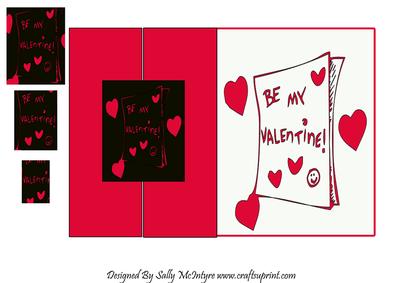 Be My Valentine Fold Back Card