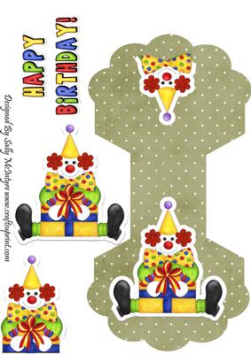 Happy Birthday Clown Rocker Card