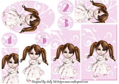 Sweet Girl with Numbers 2-6