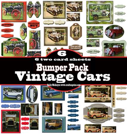 Vintage Car Bumper Kit 6 Two Card Sheets