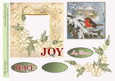 Cream Red Robin Christmas