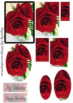 Red Rose Pyramid- My Valentine-happy Birthday