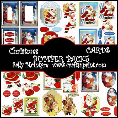 Bumper Kit 5 Christmas Santa Themed 11 Cards