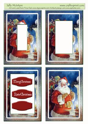 Tunnel Card Vintage Santa