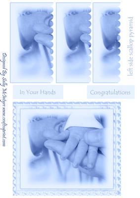 In Your Hands Baby and Adult Hands Blue
