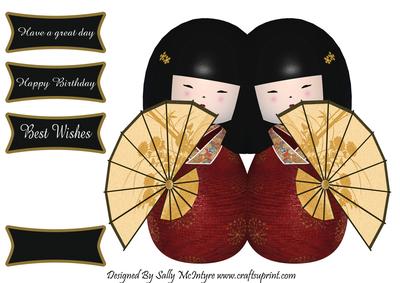 Japenese Lady Shaped Card