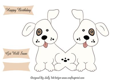Puppy Shaped Card Happy Birthday Get Well Soon