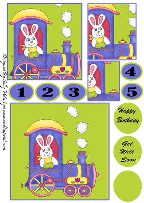 Birthday Easter Get Well Soon Bunny Train