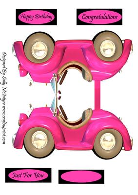A Car Shaped Card for the Girls