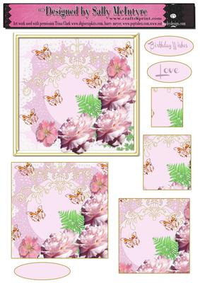 Pink Roses Pyramid Quick Card