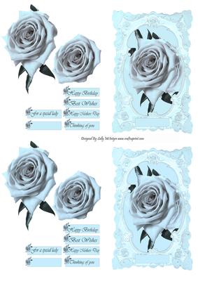 Blue Rose 2 Up Lace Frame