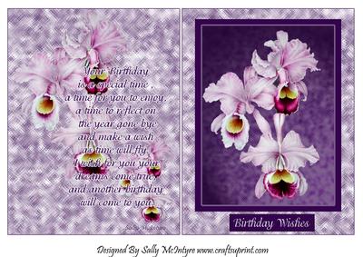Orchids with Birthday Verses