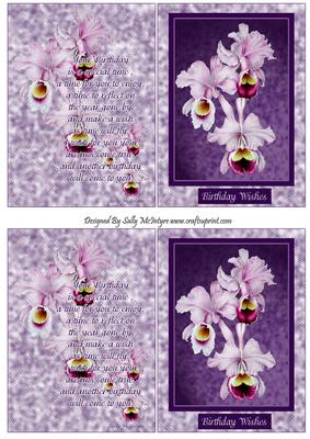 Orchids 2 Up with Birthday Verse