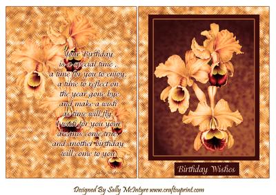 Orchids with Birthday Verses Apricot