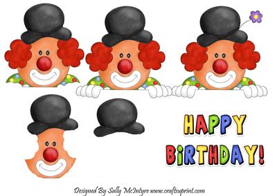 Clown Step by Step Happy Birthday