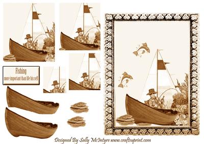 Fishing More Important Than Life Its Self Sepia
