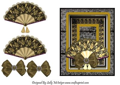 Surpreme Beauty Black and Gold Fan 3D