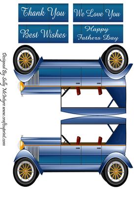 Blue Car Shaped Card