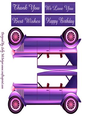 Blue Car Shaped Card