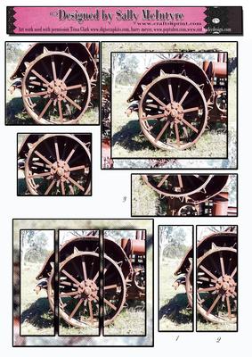 Old Tractor Wheel 2 Card Sheet Male Card