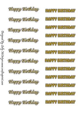 Happy Birthday Greetings Gold 2 Fonts
