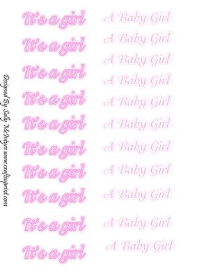 Its a Girl Baby Girl Greetings for Your Cards