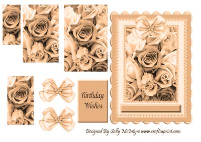 Happy Birthday Pearl Roses Apricot