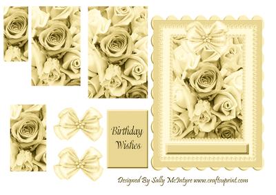 Happy Birthday Pearl Roses Cream